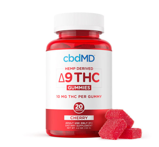 CBDMD Delta 9 THC Gummies 10 mg THC 60 mg CBD 20 ct